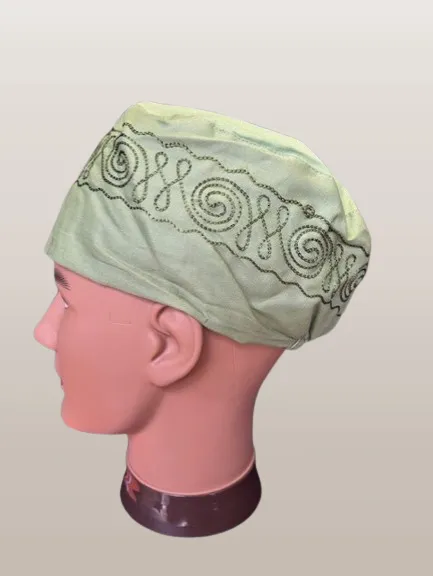 Men's Solid Color Embroidered Kufi Hat