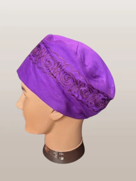 Men's Solid Color Embroidered Kufi Hat