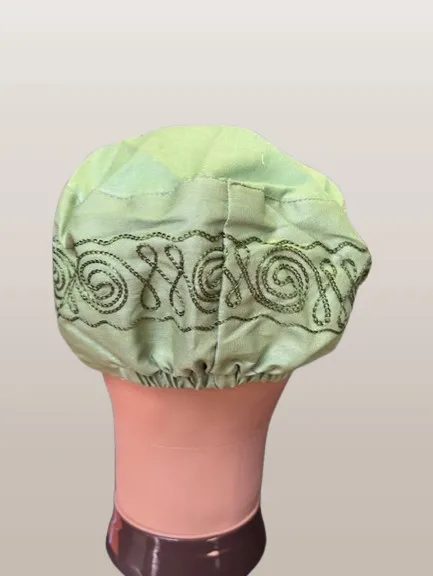 Men's Solid Color Embroidered Kufi Hat