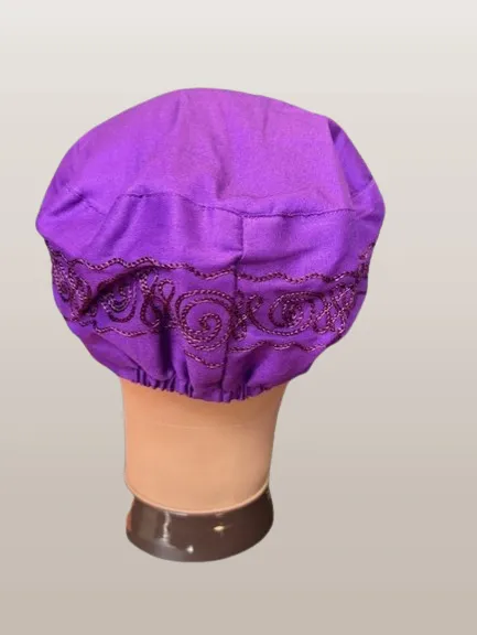 Men's Solid Color Embroidered Kufi Hat