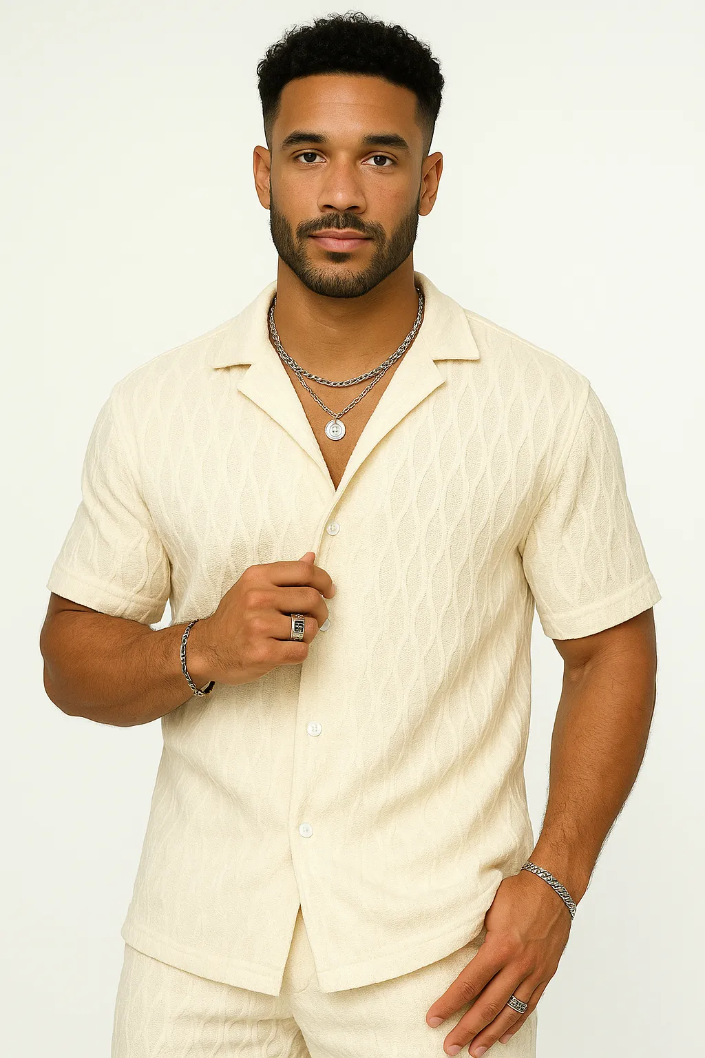 Men's Summer Tracksuit: Casual Lapel Shirt & Shorts Set"
