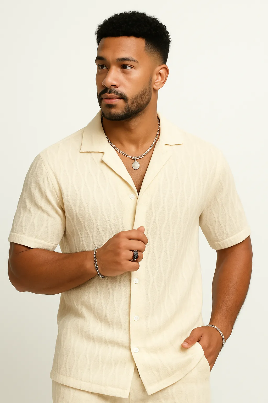 Men's Summer Tracksuit: Casual Lapel Shirt & Shorts Set"