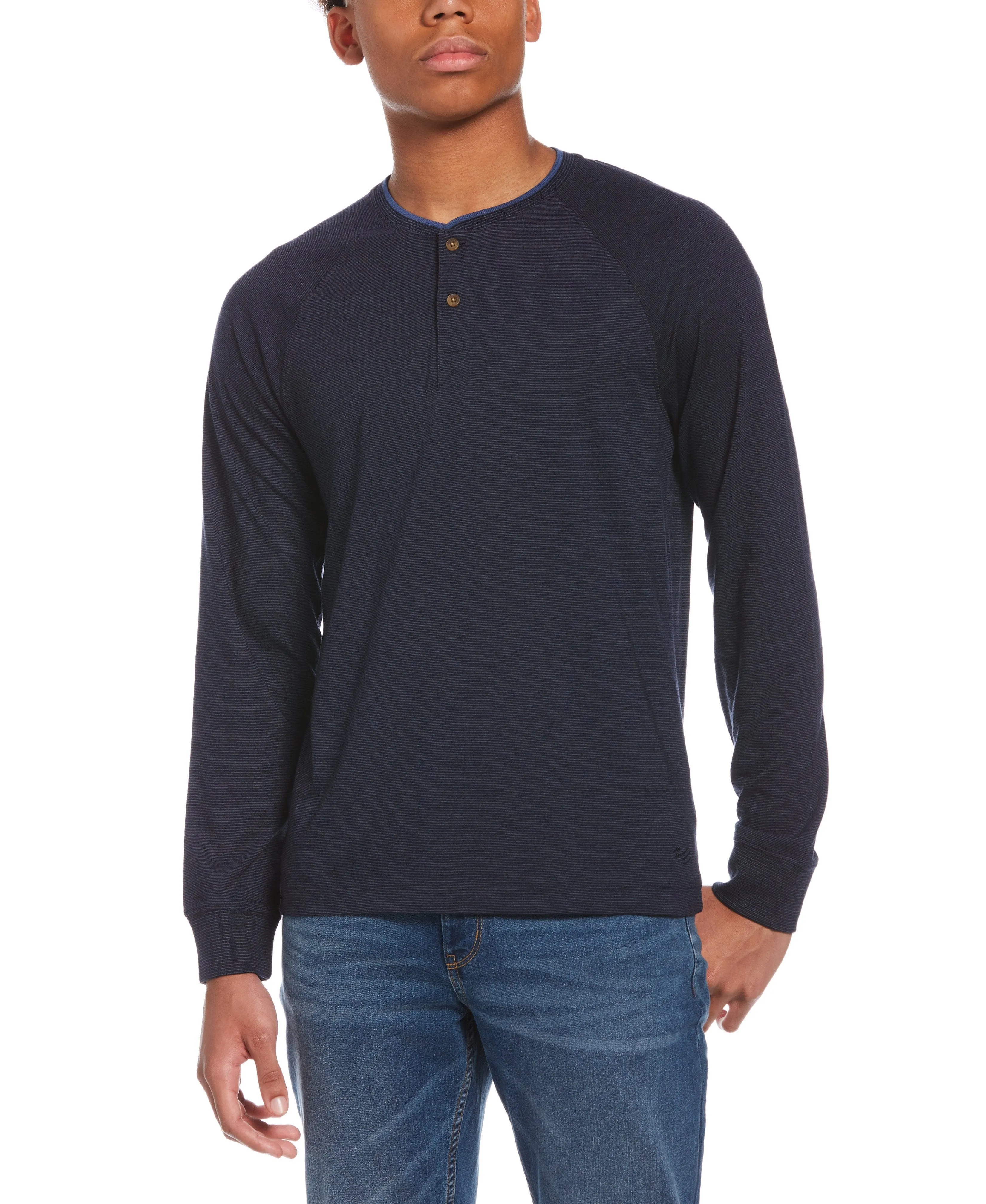 Micro Stripe Henley Tee Shirt