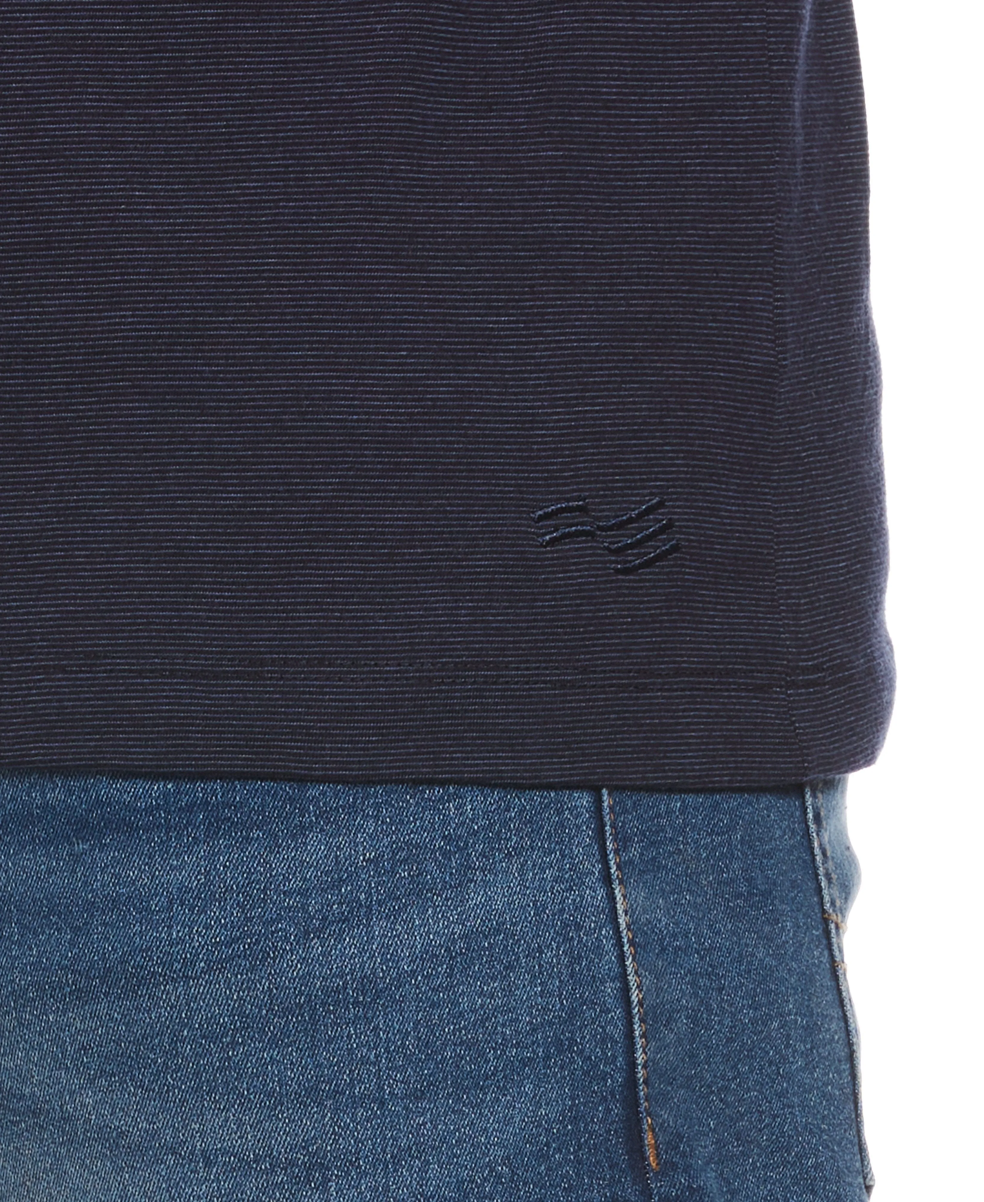 Micro Stripe Henley Tee Shirt