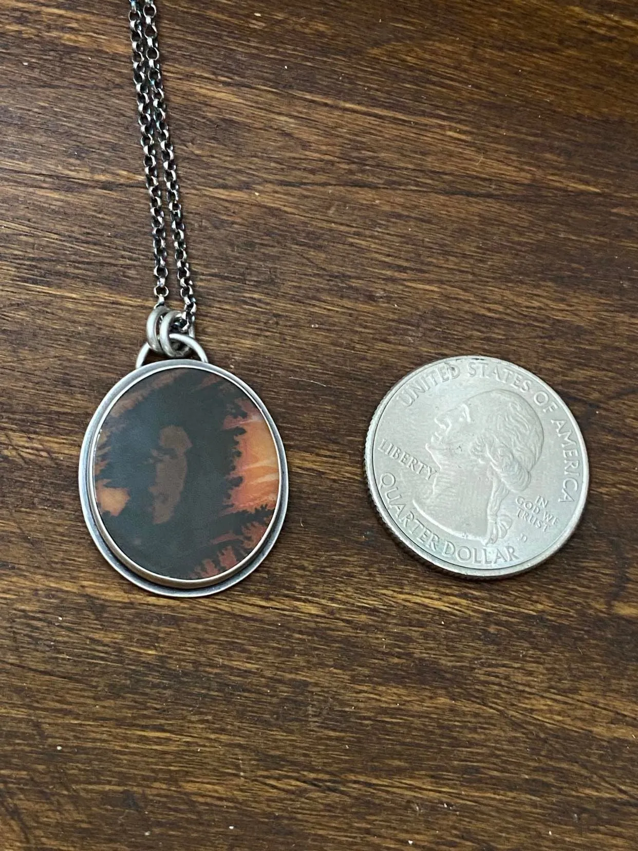 Midnight Dendrite ~Delicate Custom Silver Work with 18" Chain