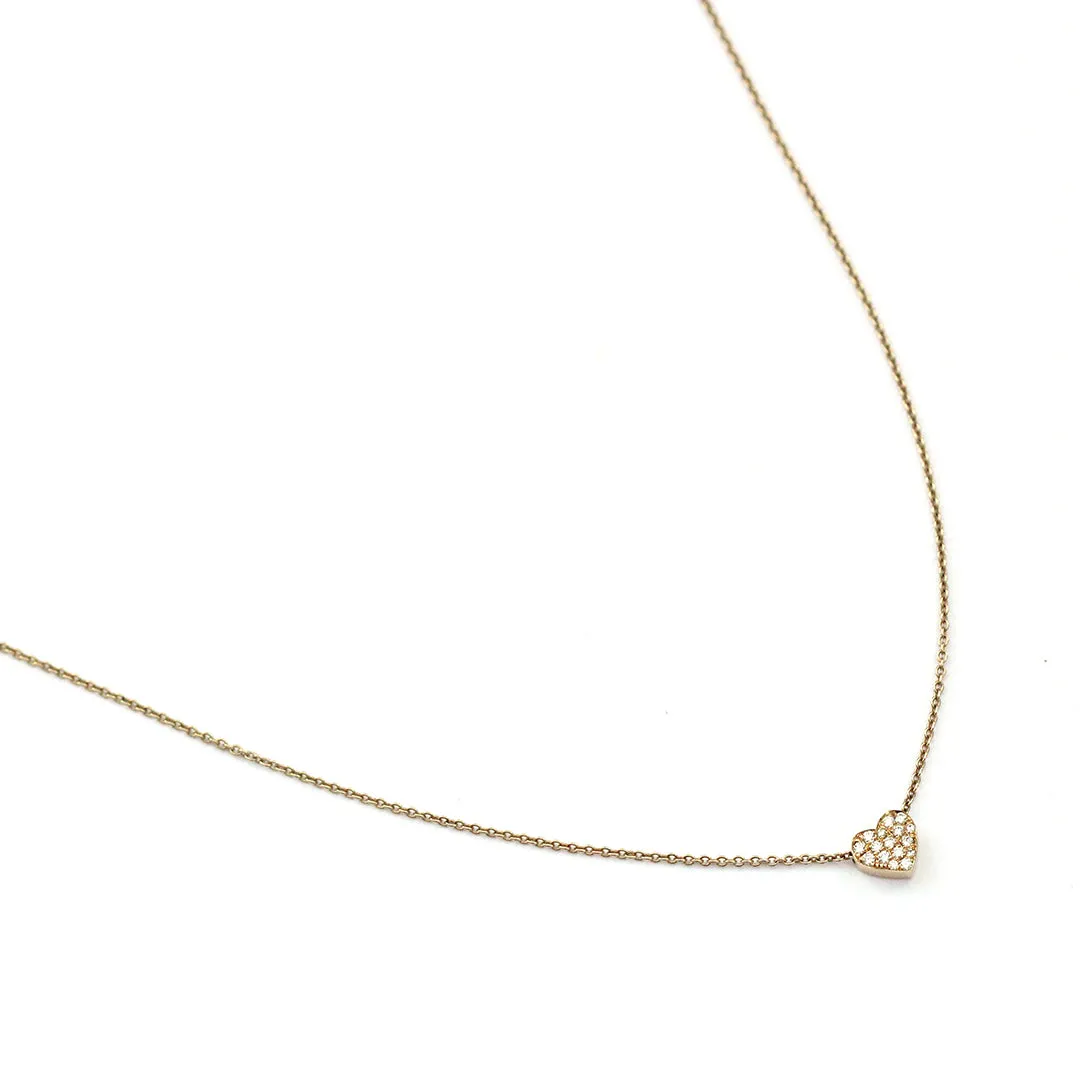 Mini Diamond Pave Heart Necklace