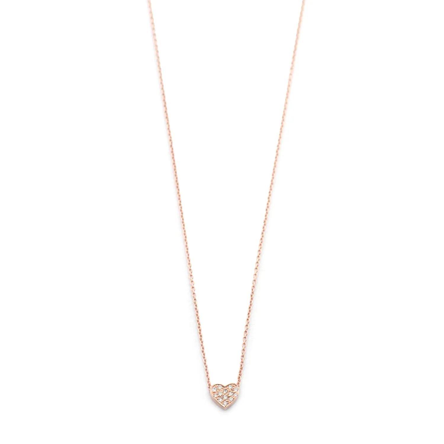 Mini Diamond Pave Heart Necklace