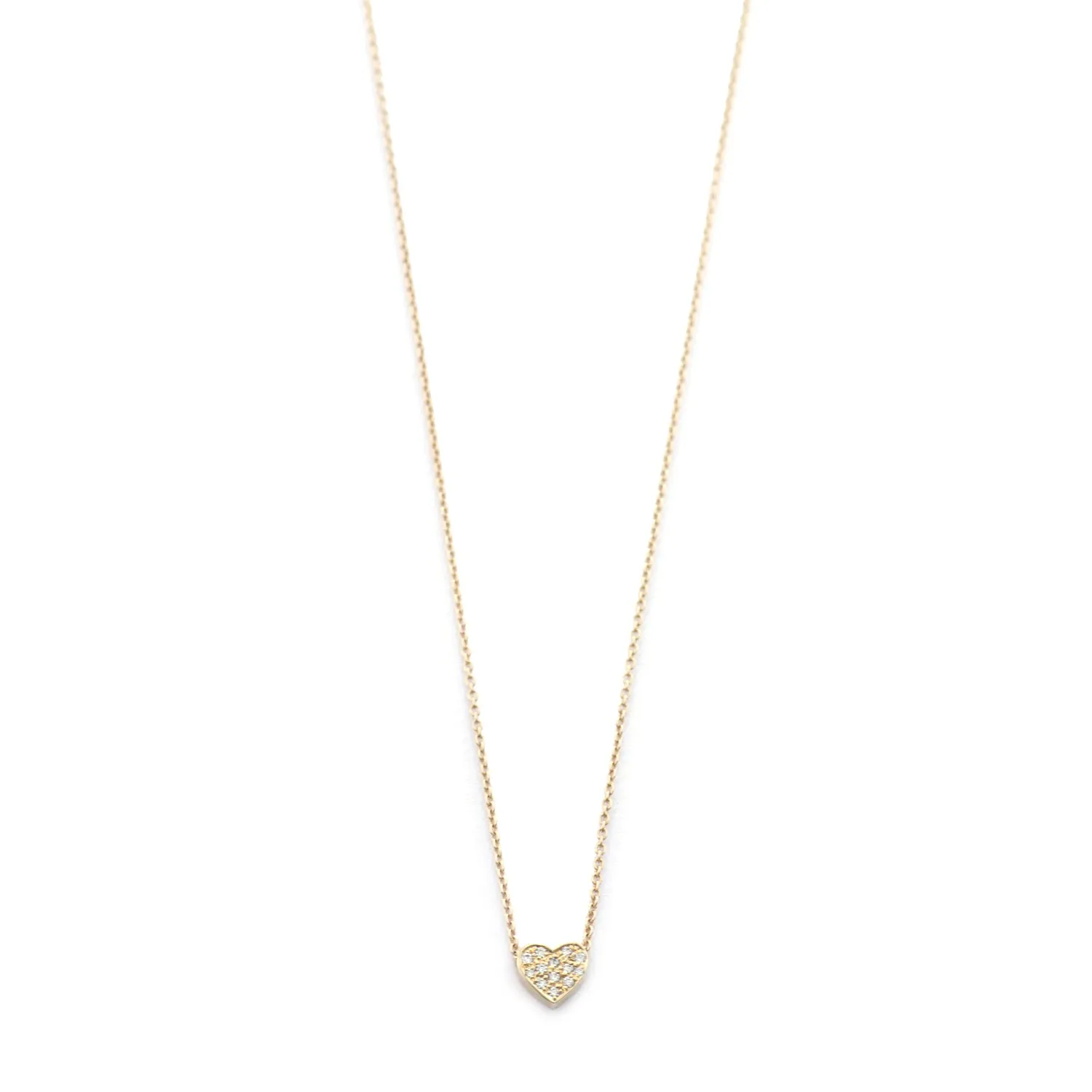 Mini Diamond Pave Heart Necklace