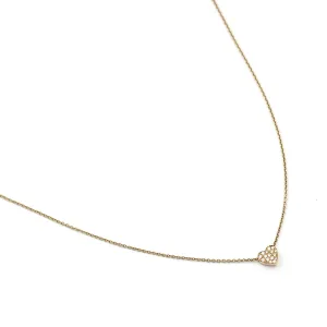 Mini Diamond Pave Heart Necklace