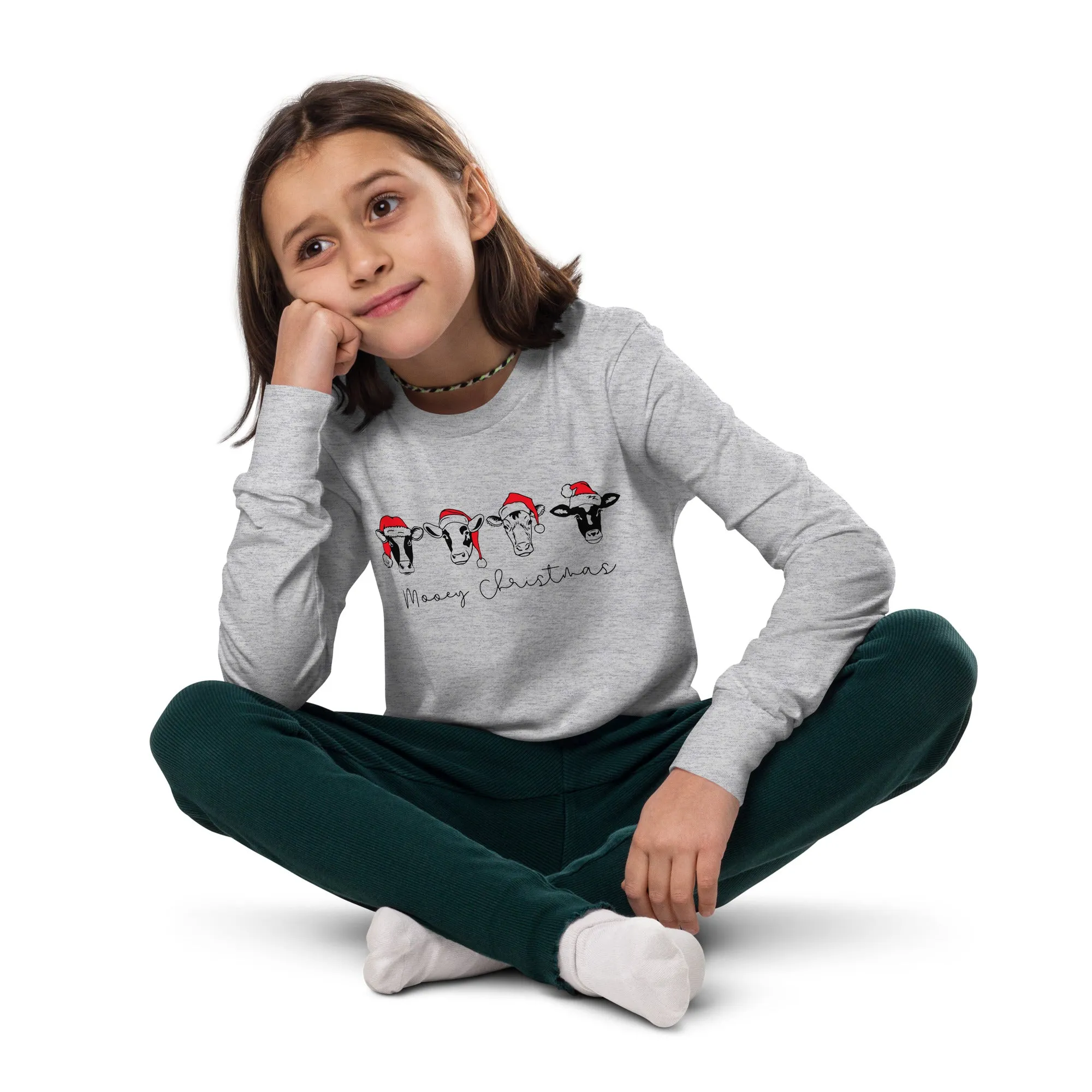 Mooey Chirstmas Youth long sleeve tee
