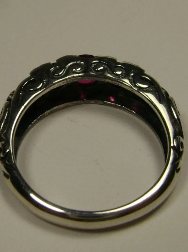 Natural Ruby Ring, Size 8 Ring, Five-stone Georgian Victorian Jewelry #D19 - Ready to Ship