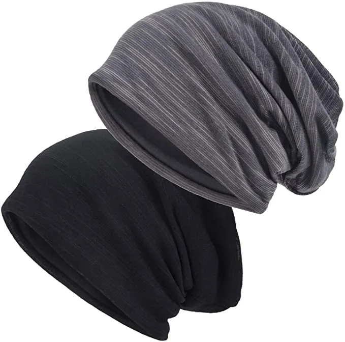 New EINSKEY Unisex Slouchy Beanie Hat, 2 Pack Baggy Jersey Skull Cap Winter Summer Hat