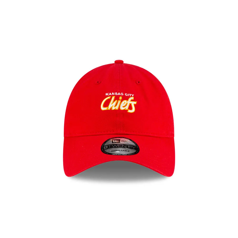 New Era Kansas City Chiefs NFL Games Washed Script Red 9TWENTY Adjustable Cap
