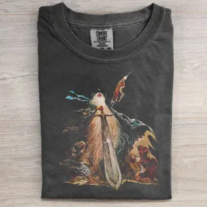 NEW Retro Fantasy Unisex Classic T-Shirt, Sz L, Black
