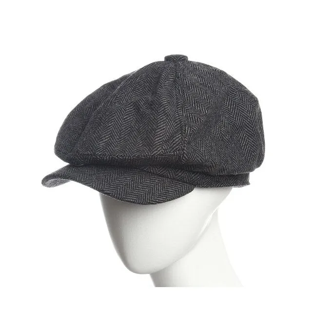 Newsboy Caps Herringbone fringes Flat Caps Hats for women Men hats Warm Winter Octagonal Hat Male Female Gatsby Retro
