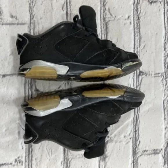 Nike Air Jordan Vl 6 Retro Low BT Toddler Size 9C 768883 003 Black Silver