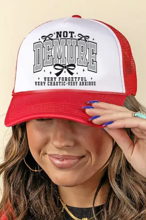 Not Demure Very Distracted Foam Mesh Back Trucker Cap