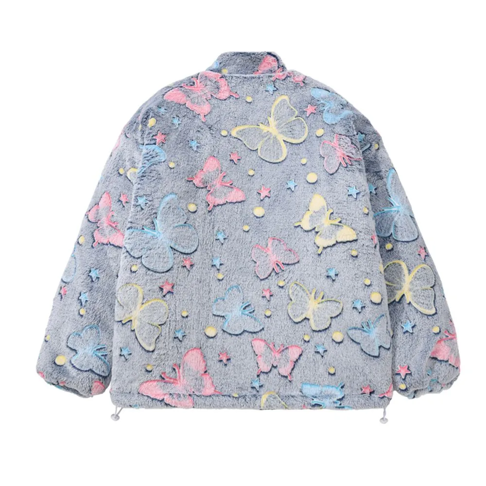 【NOW TREND】Butterfly Stars Sherpa Coat