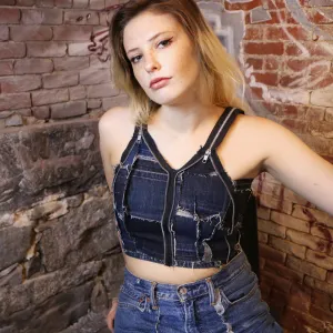 Nu Punk - Upcycled Denim Crop Top