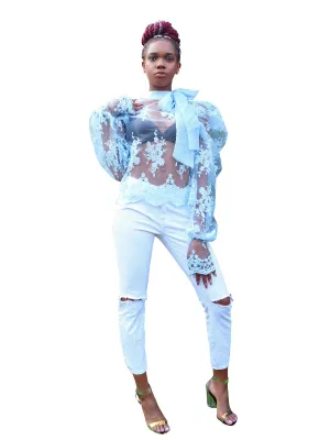 Oh you fancy huh-Pussy bow top