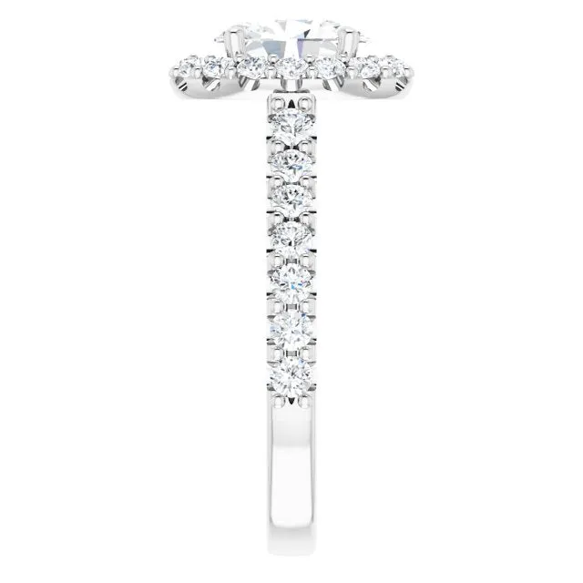 Oval Cut Diamond Halo Engagement Ring