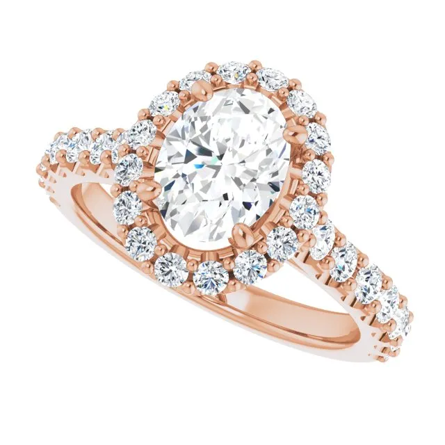 Oval Cut Diamond Halo Engagement Ring