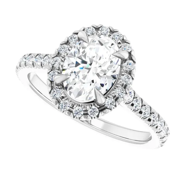 Oval Cut Diamond Halo Engagement Ring