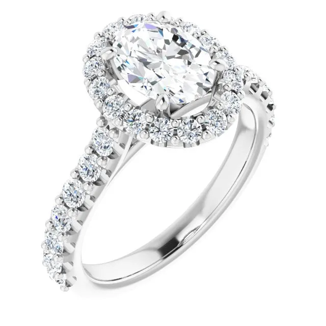 Oval Cut Diamond Halo Engagement Ring