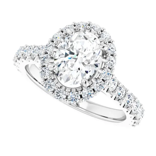 Oval Cut Diamond Halo Engagement Ring