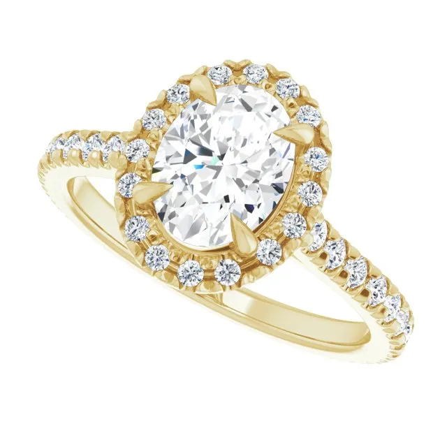 Oval Cut Diamond Halo Engagement Ring