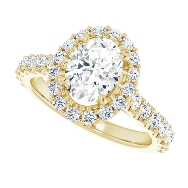 Oval Cut Diamond Halo Engagement Ring