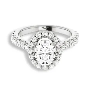 Oval Cut Diamond Halo Engagement Ring