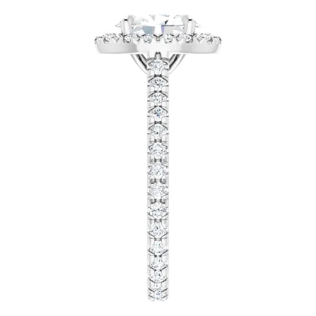 Oval Cut Diamond Halo Engagement Ring