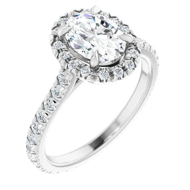 Oval Cut Diamond Halo Engagement Ring