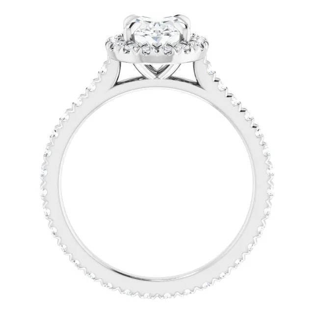 Oval Cut Diamond Halo Engagement Ring