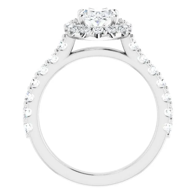 Oval Cut Diamond Halo Engagement Ring