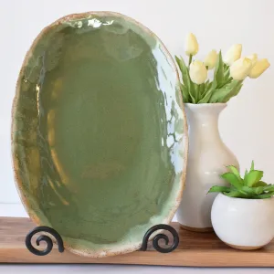 Oval Sandwich Platter Matcha Leaf