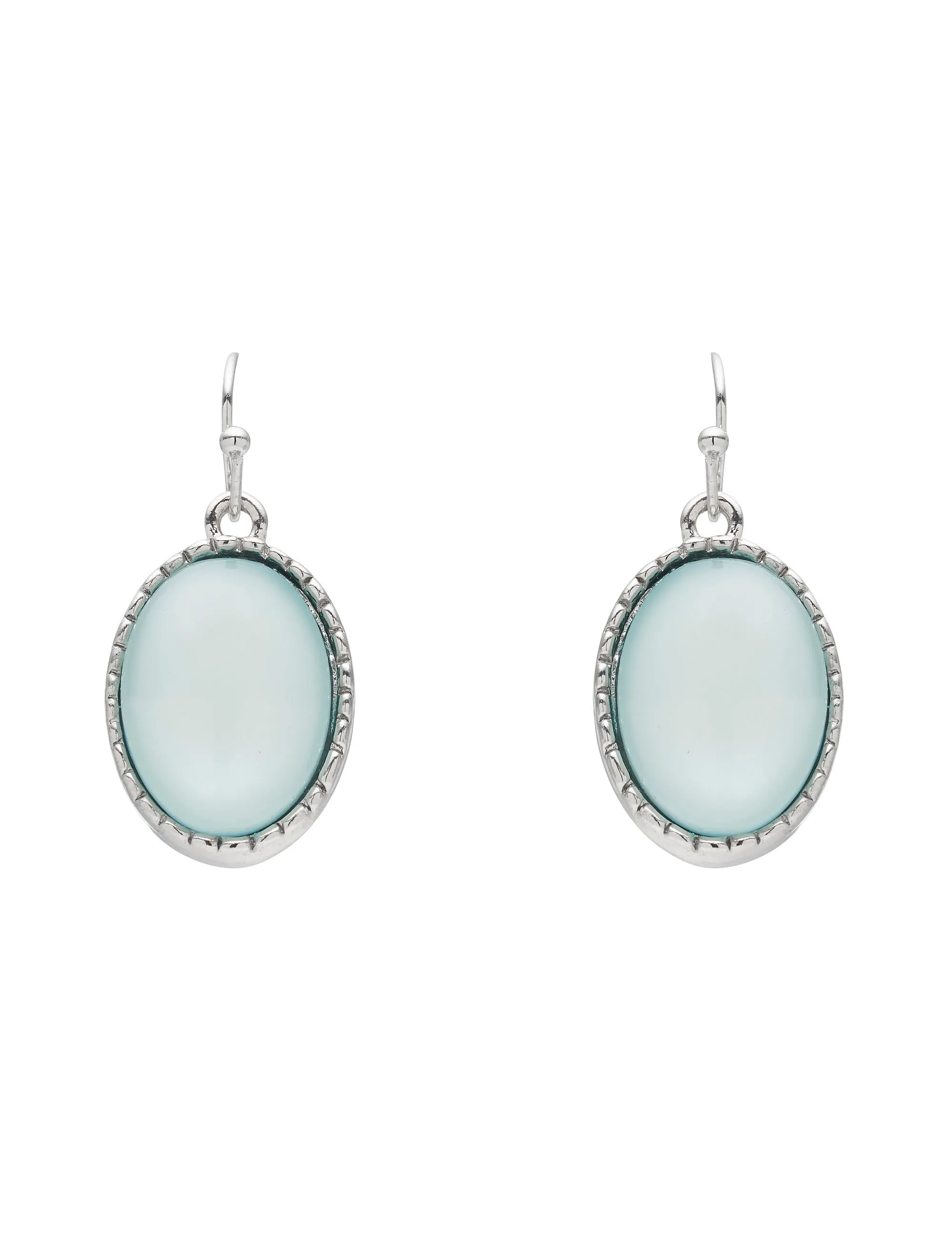 OVAL STONE DROP EARRING