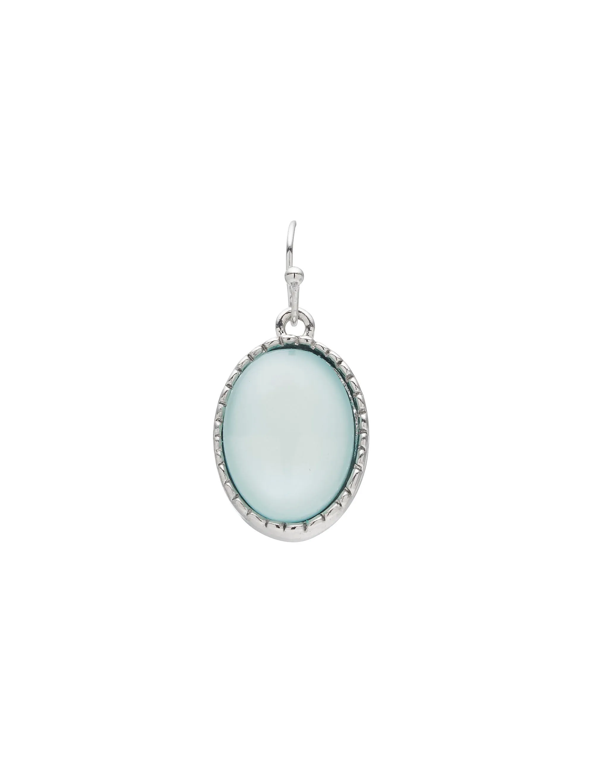 OVAL STONE DROP EARRING