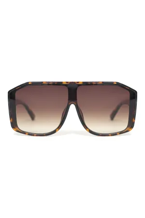 OVERSIZE FUTURISTIC SHIELD SUNGLASSES-LEOPARD