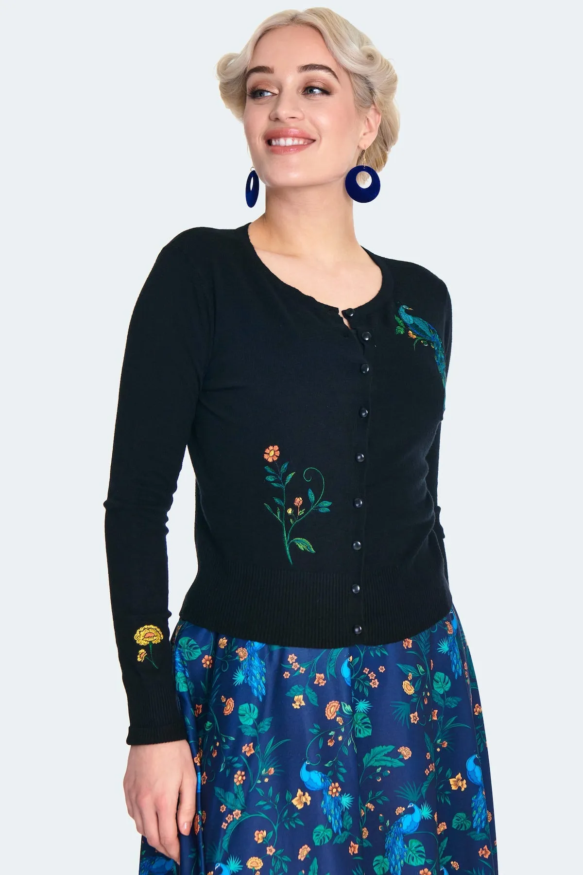 Peacock Floral Cardigan