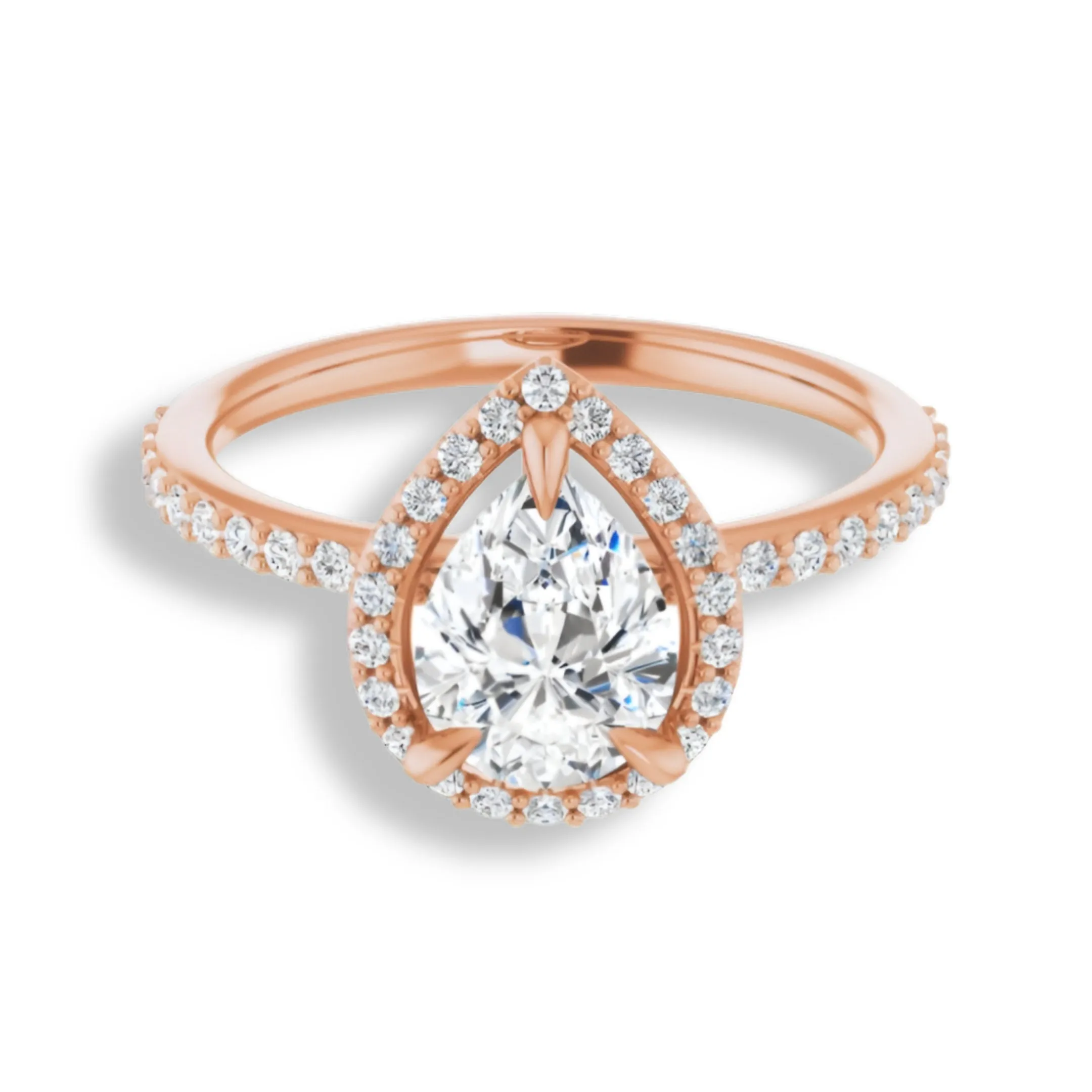 Pear Cut Diamond Halo Engagement Ring