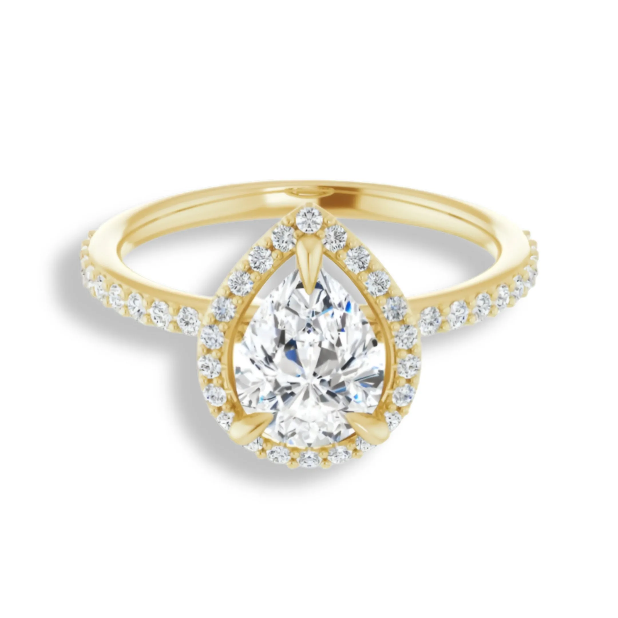 Pear Cut Diamond Halo Engagement Ring