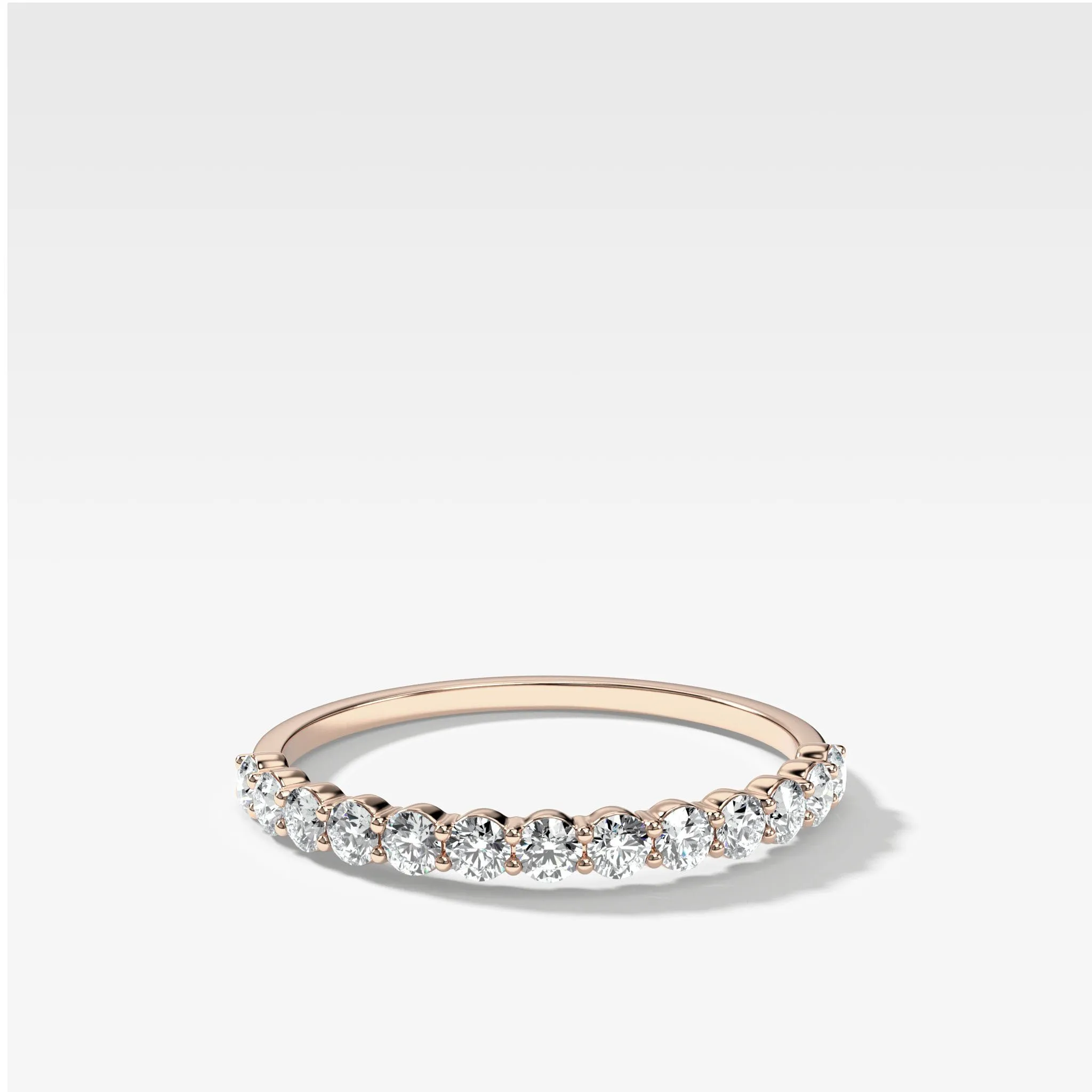 Petite Shared Prong Wedding Band with Round diamonds