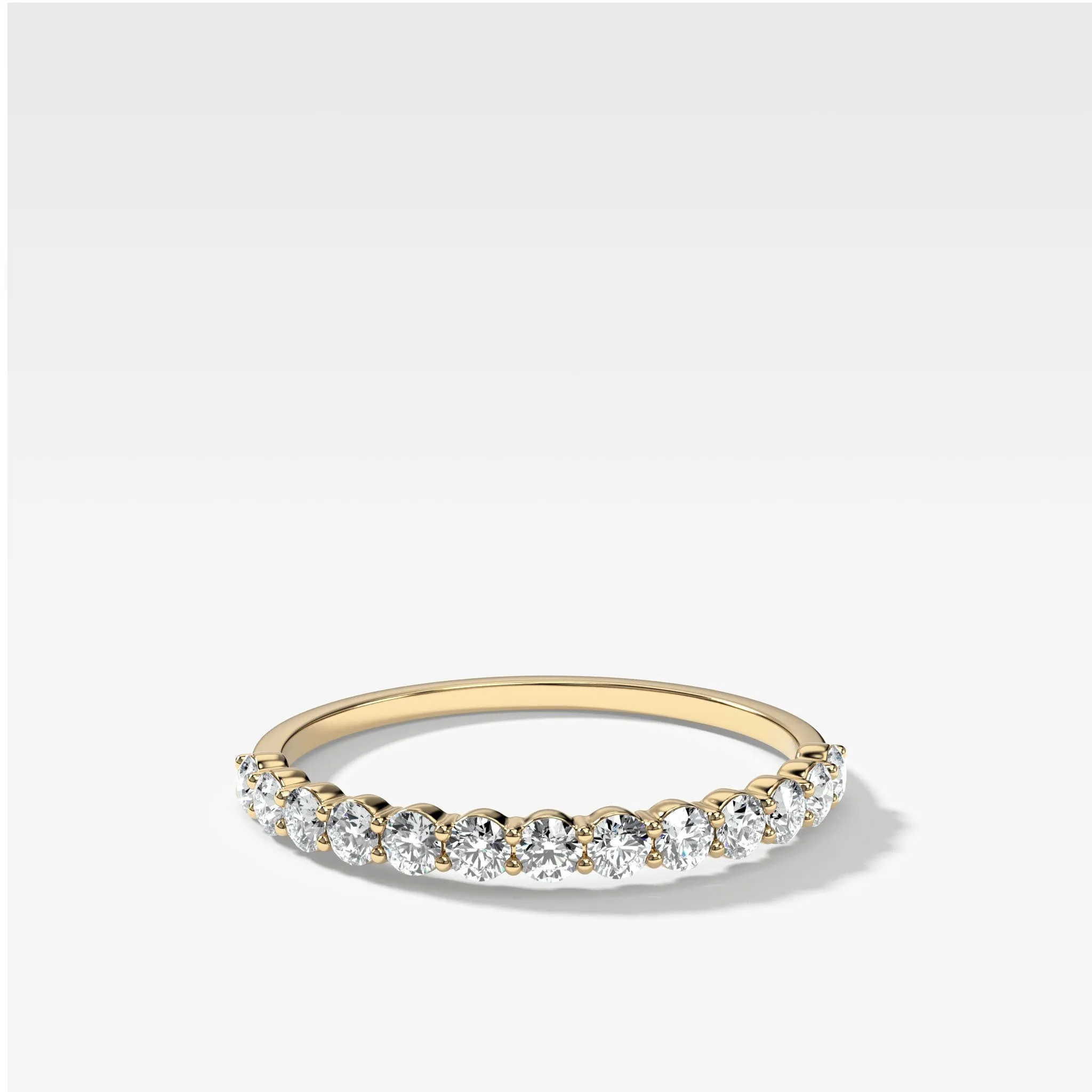 Petite Shared Prong Wedding Band with Round diamonds