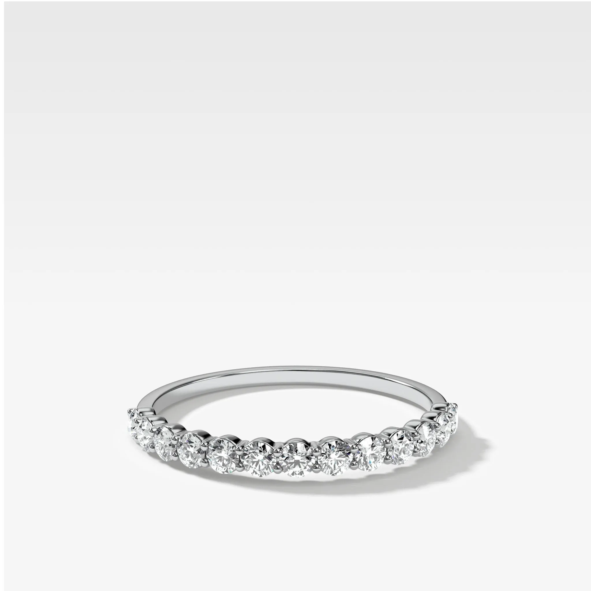 Petite Shared Prong Wedding Band with Round diamonds