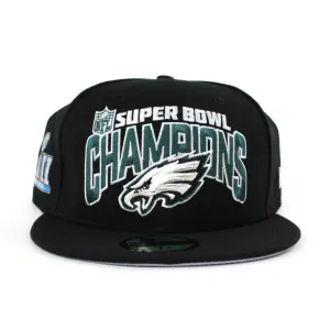 Philadelphia Eagles New Era NFL Super Bowl LII Secondary Champ 59FIFTY Fitted Hat