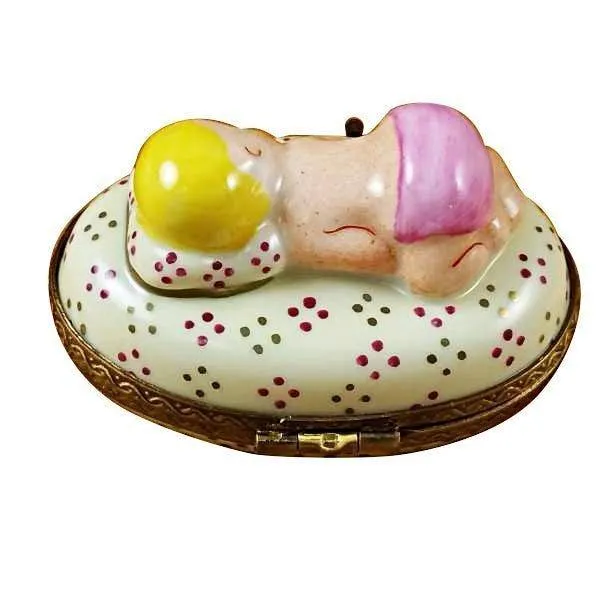 Pink Baby Sleeping limoges box