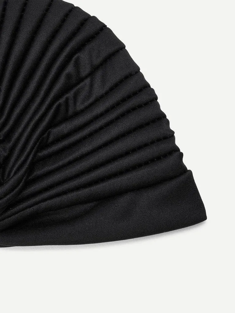 Pleated Plain Turban Hat