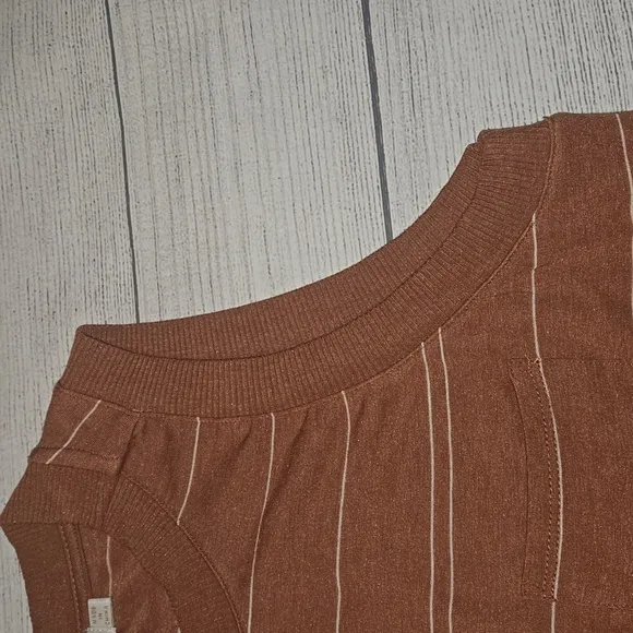 Prana Meribel Foundation Dress Copper Heather w/ White Stripes Size S NWT